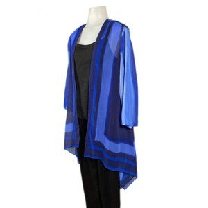 Travelers Collection by Chico's Sheer Blue Kimono
